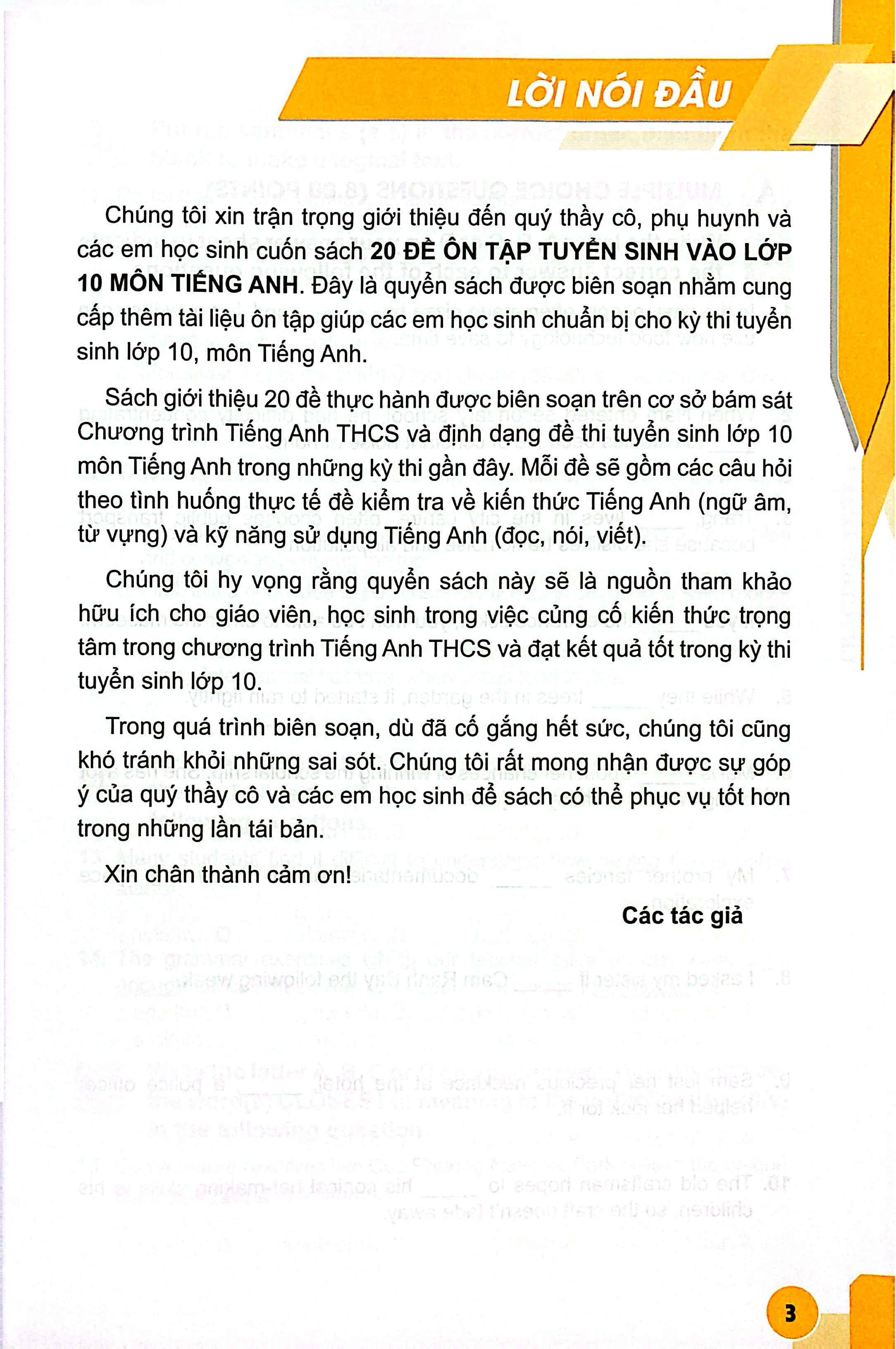 20 Đề Ôn Tập Tuyển Sinh Vào Lớp 10 Môn Tiếng Anh (Theo Chương Trình Giáo Dục Phổ Thông 2018) - Ảnh 4