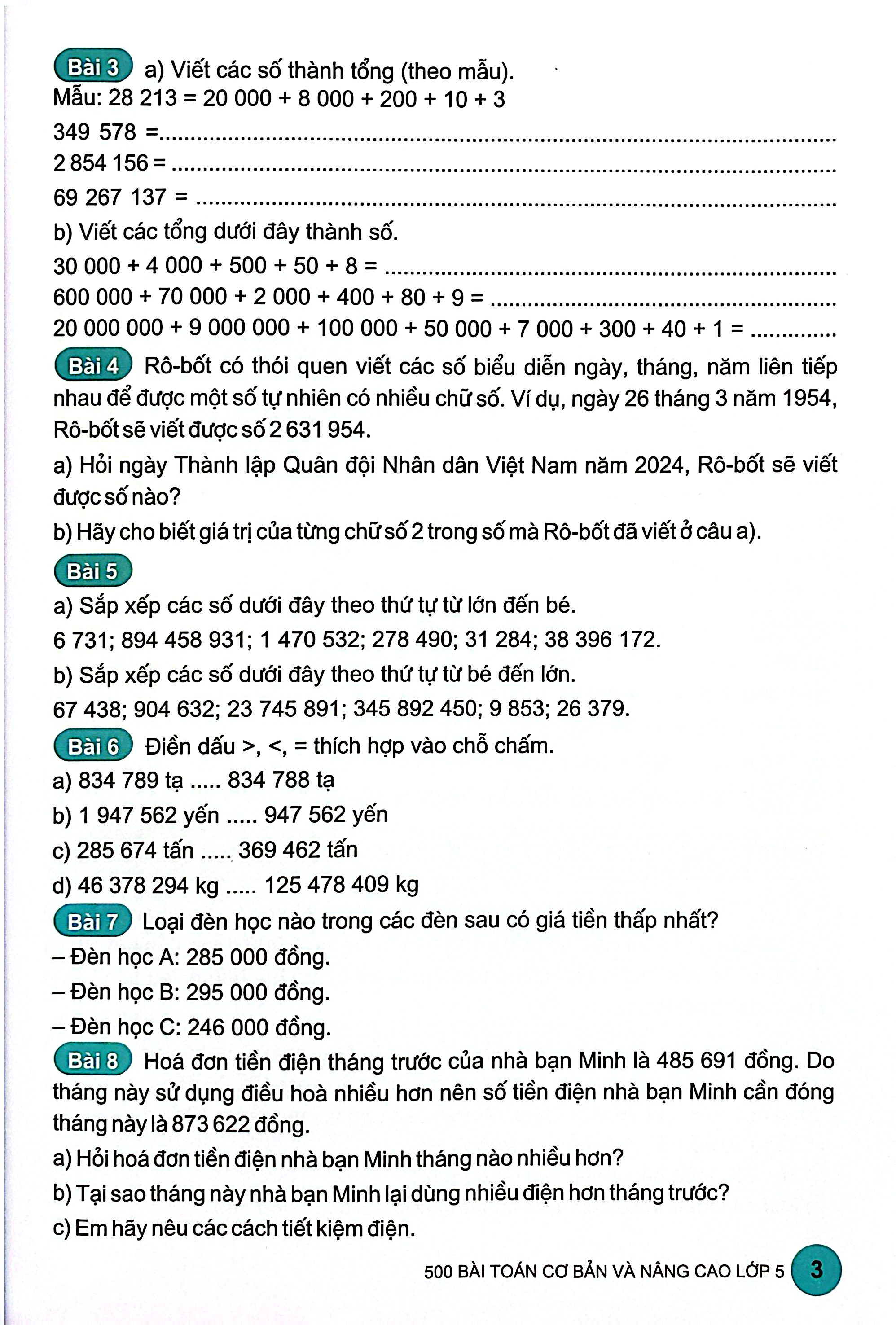 Bộ 500 Bài Toán Cơ Bản Và Nâng Cao Lớp 5 - Ảnh 5