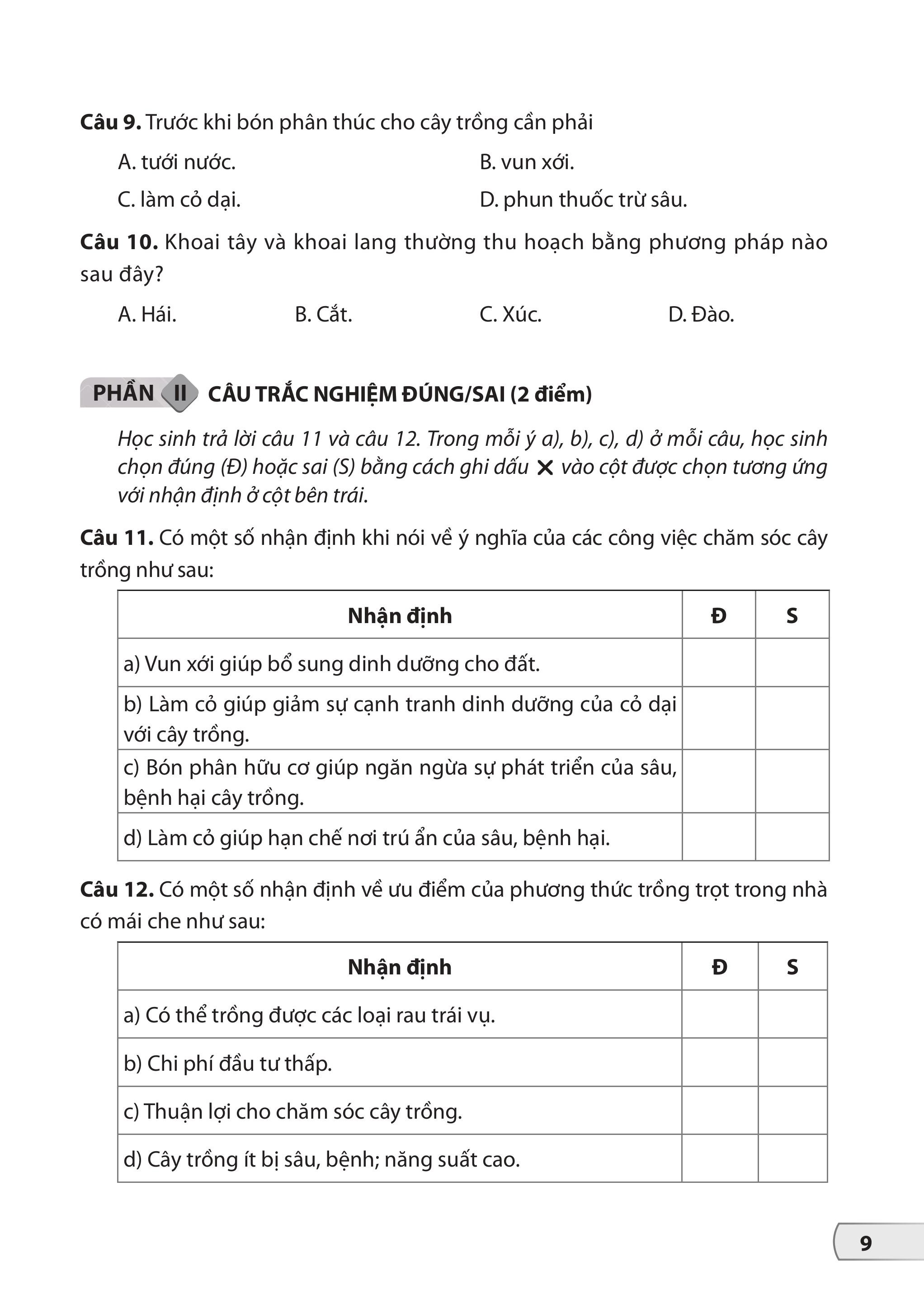 Bộ Đề Kiểm Tra, Đánh Giá Công Nghệ 7 - Ảnh 11