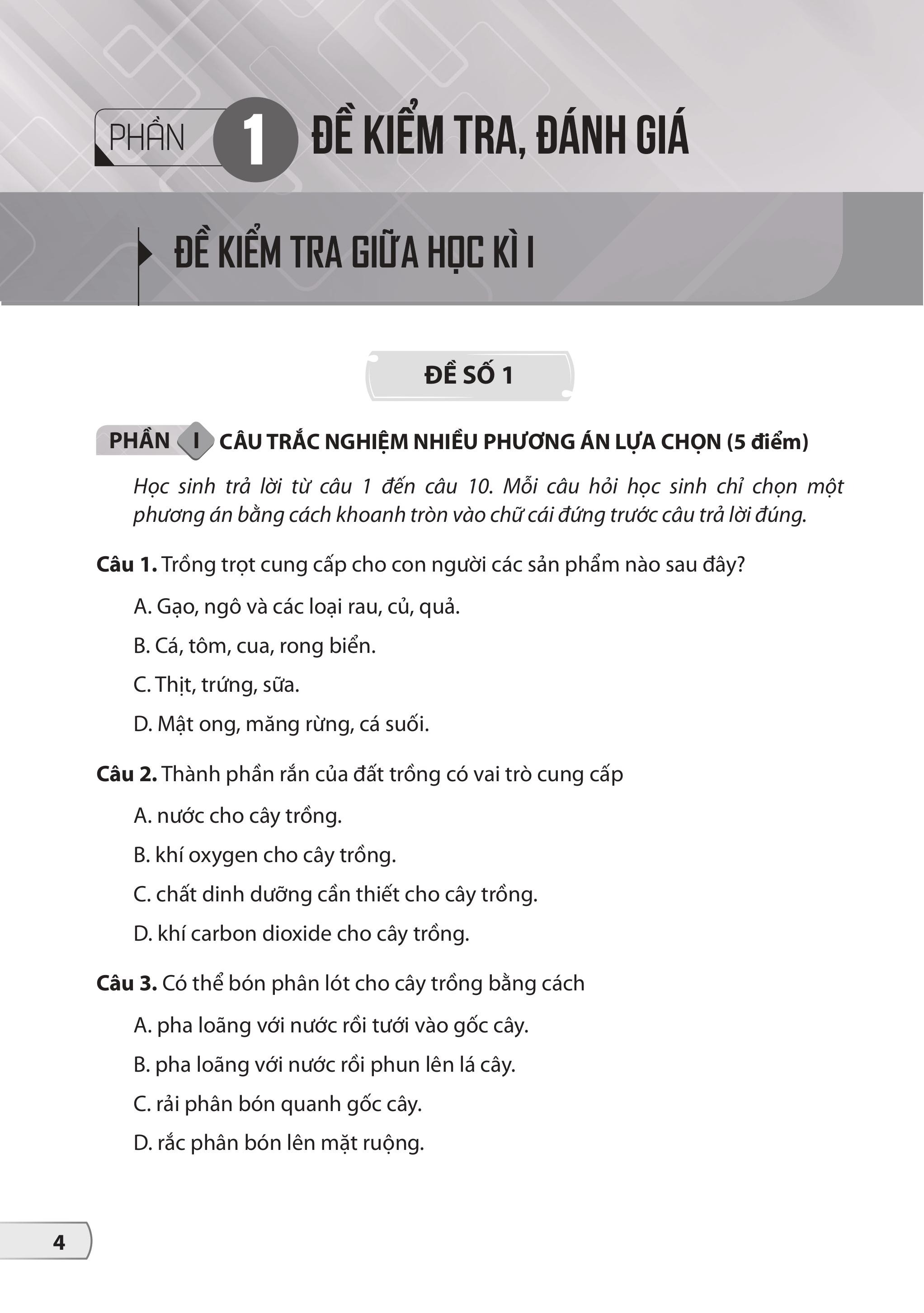 Bộ Đề Kiểm Tra, Đánh Giá Công Nghệ 7 - Ảnh 6