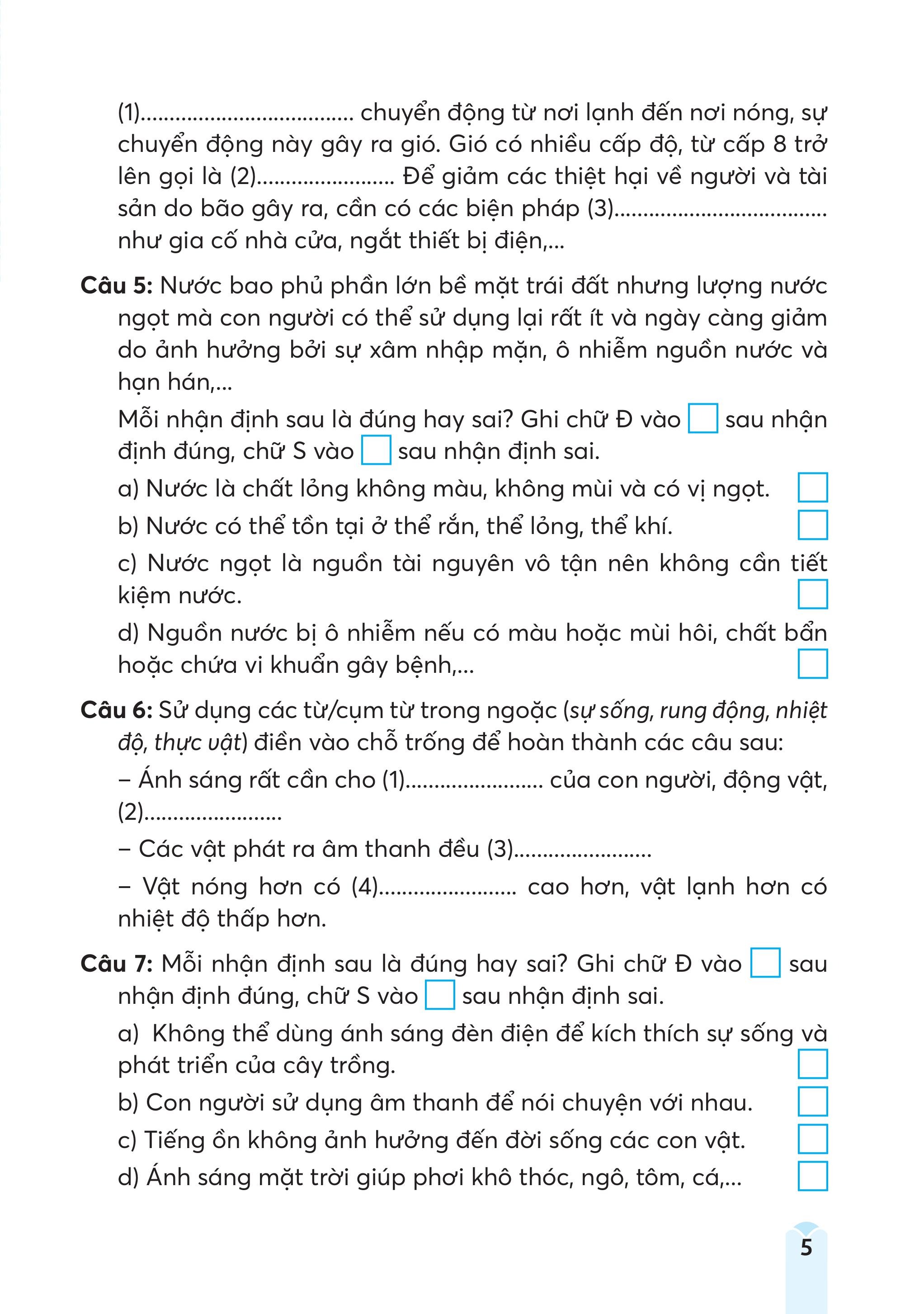 Bộ Đề Kiểm Tra, Đánh Giá Khoa Học 4 - Ảnh 7