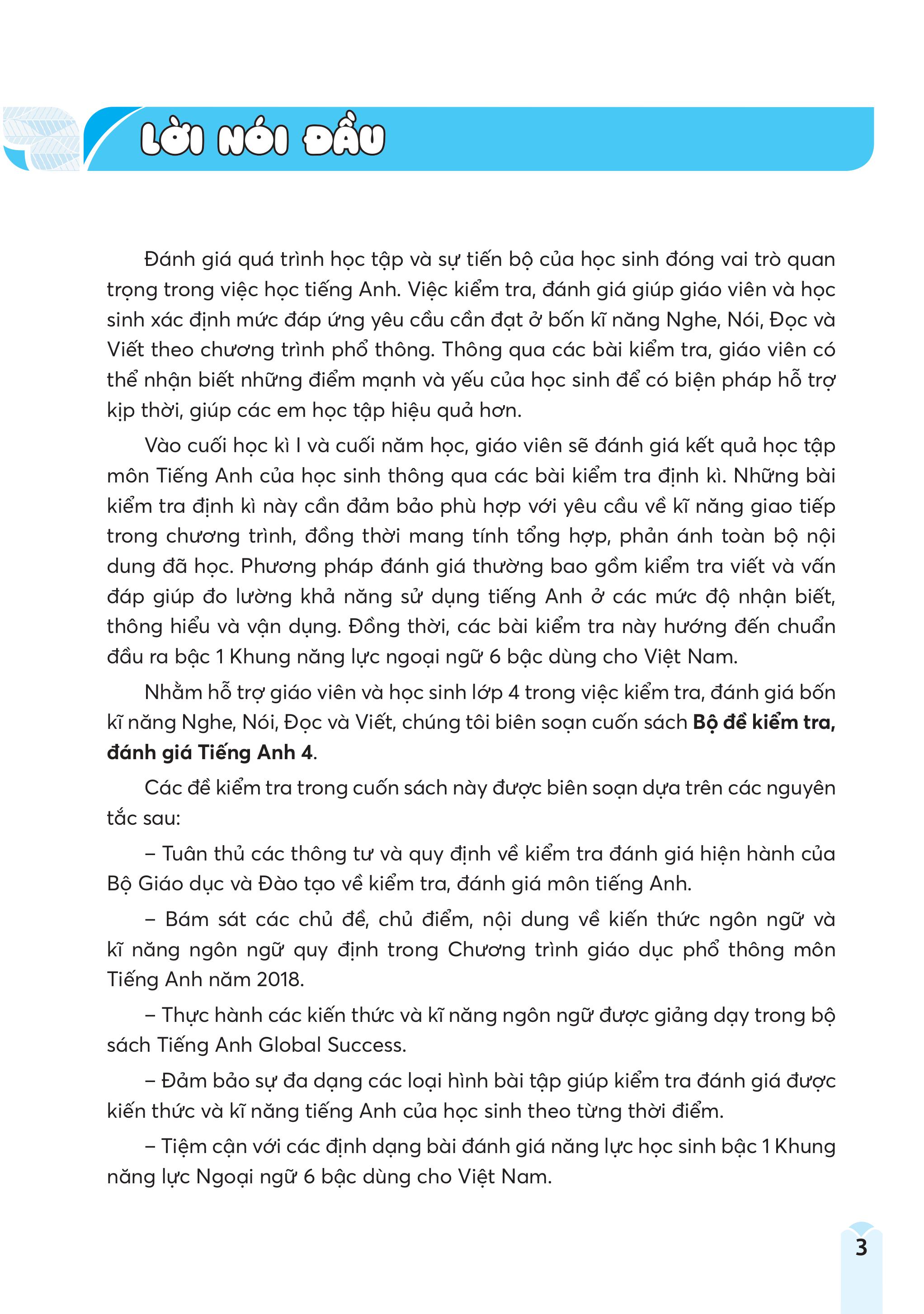 Bộ Đề Kiểm Tra, Đánh Giá Tiếng Anh 4 - Ảnh 4