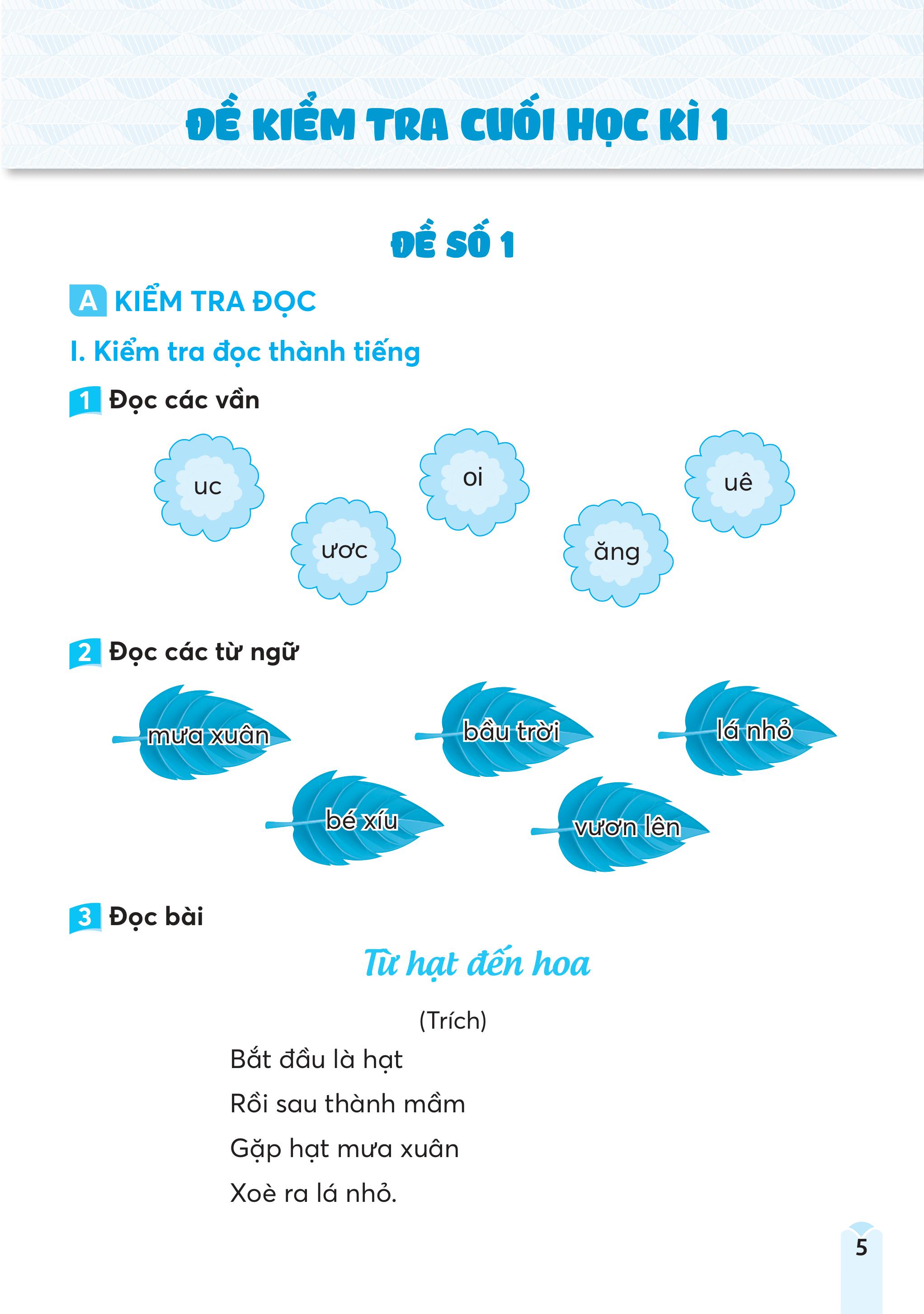 Bộ Đề Kiểm Tra, Đánh Giá Tiếng Việt 1 - Ảnh 5