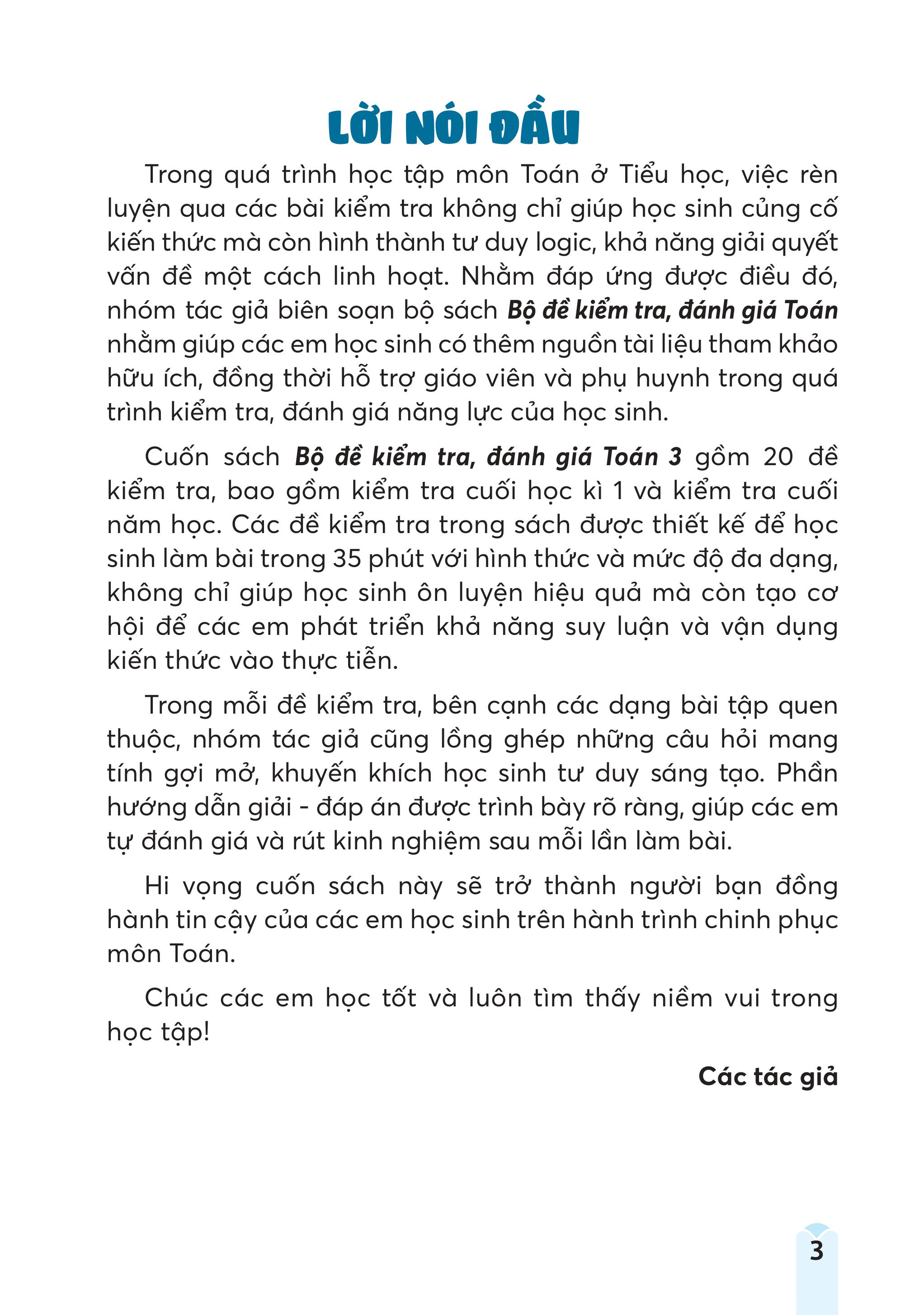 Bộ Đề Kiểm Tra, Đánh Giá Toán 3 - Ảnh 4