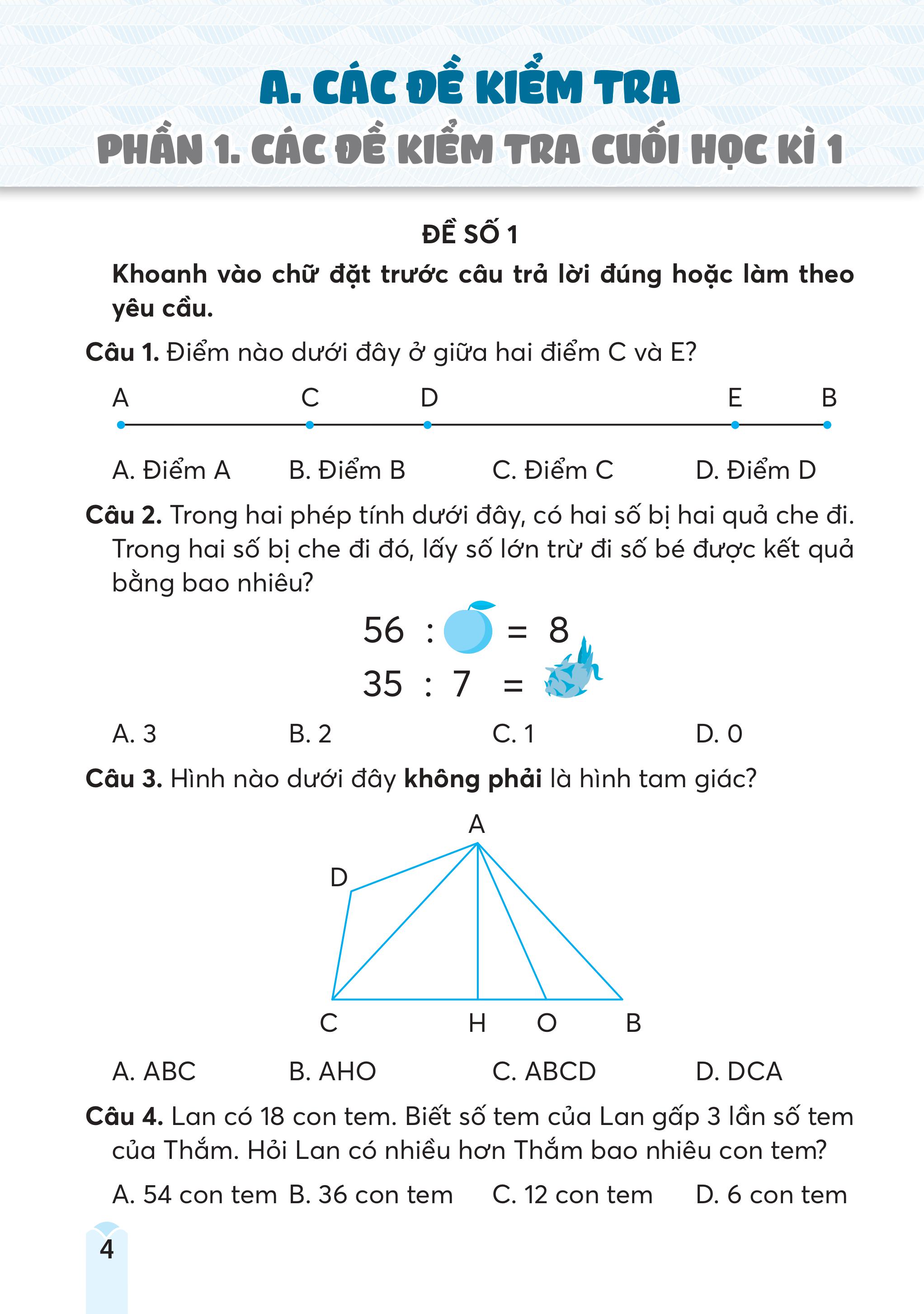 Bộ Đề Kiểm Tra, Đánh Giá Toán 3 - Ảnh 5