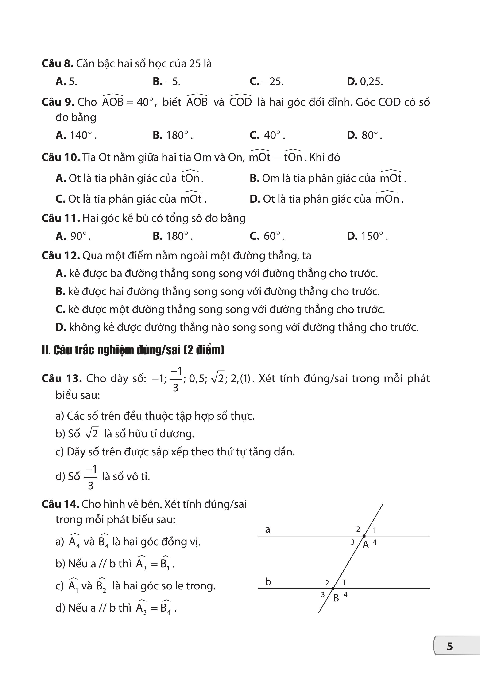 Bộ Đề Kiểm Tra, Đánh Giá Toán 7 - Ảnh 6
