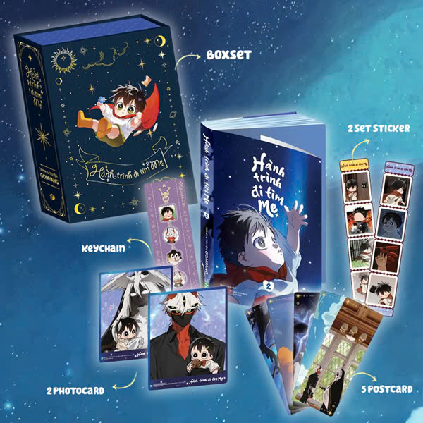 Bộ
Hành Trình Đi Tìm Mẹ - Tập 2 - Bản Sưu Tầm - Tặng Kèm 1 Box + 2 Set Sticker + 1 Set 5 Postcard + 1 Set 2 Photocard + 1 Acrylic Keychain