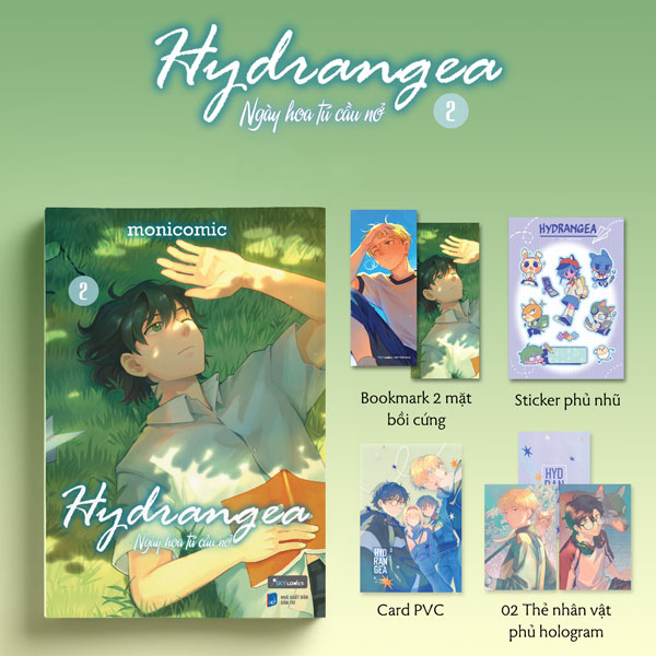 Bộ Hydrangea - Ngày Hoa Tú Cầu Nở - Tập 2 - Bản Đặc Biệt - Tặng Kèm 1 Bookmark 2 Mặt Bồi Cứng + 1 Sticker Phủ Nhũ + 2 Thẻ Nhân Vật Phủ Ảnh Ba Chiều + 1 Thẻ PVC