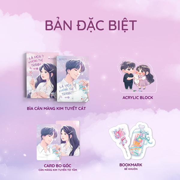 Bộ Sách Là Họa Không Thể Tránh - Tập 1 + Tập 2 (Bộ 2 Tập) - Bản Đặc Biệt - Tặng Kèm 2 Bookmark + 2 Card Bo Góc Cán Màng Kim Tuyến Tơ Tằm + 1 Acrylic Block