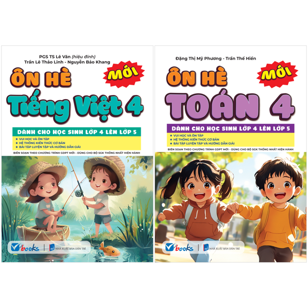 Bộ Sách Ôn Hè Toán-Tiếng Việt 4 - Dành Cho Học Sinh Lớp 4 Lên Lớp 5 (Bộ 2 Cuốn)