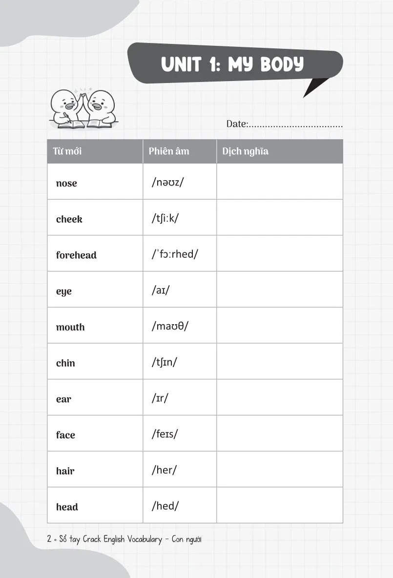 Bộ Sổ Tay Crack English Vocabulary - Xây Chắc 540 Từ Vựng Tiếng Anh Theo Chủ Đề Chỉ Với 30 Phút Mỗi Ngày - Chủ Đề Con Người - Ảnh 3