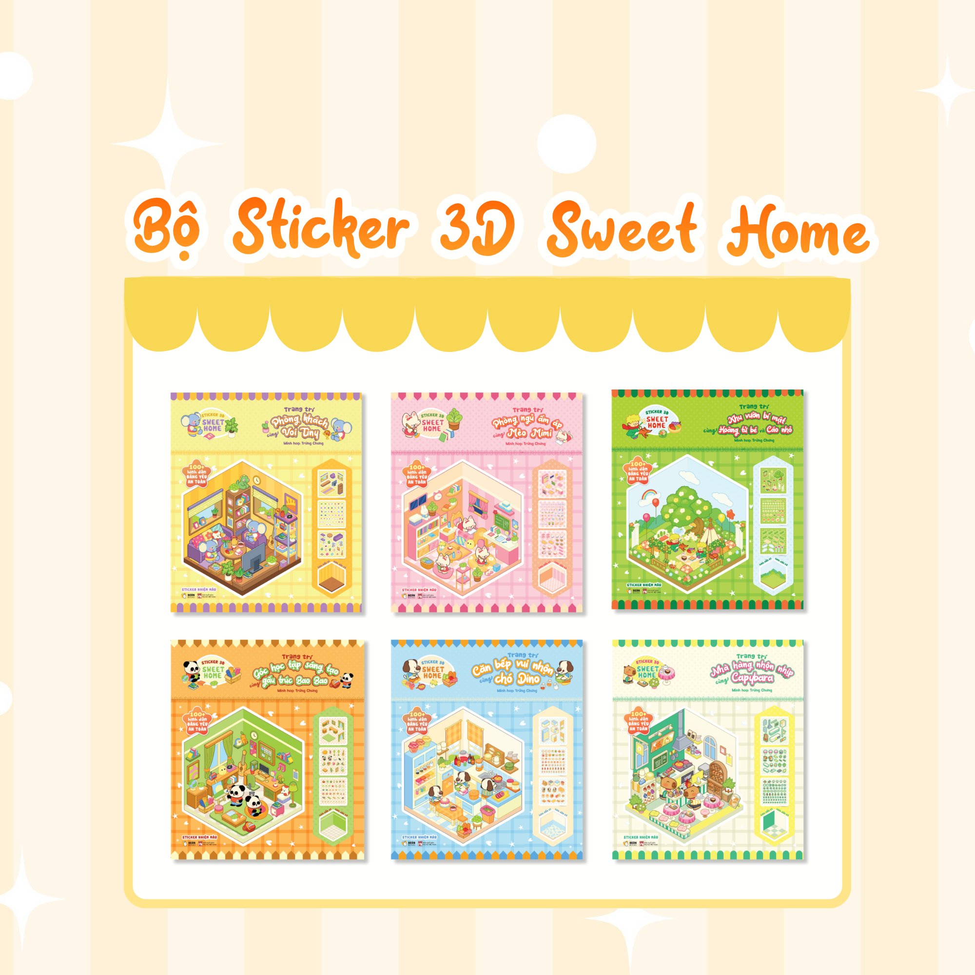 Bộ Sticker 3D Sweet Home - Trang Trí Phòng Khách Cùng Voi Tiny - Ảnh 6