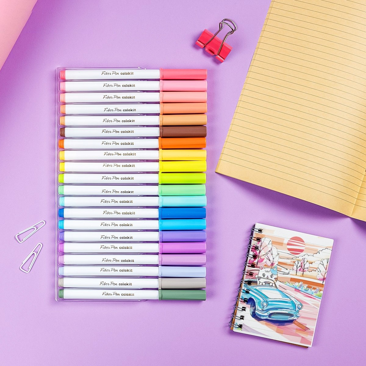 Combo Sach To Mau Xu So Mien Man + Hop 20 But Long Mau Pastel Rua Duoc Washable Fiber Pen - Ảnh 11