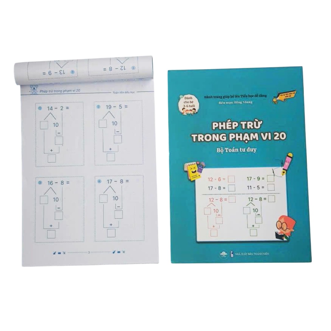 Hành Trang Giúp Bé Lên Tiểu Học Dễ Dàng - Phép Trừ Trong Phạm Vi 20 - Bộ Toán Tư Duy - Dành Cho Trẻ 3-6 Tuổi - Ảnh 7