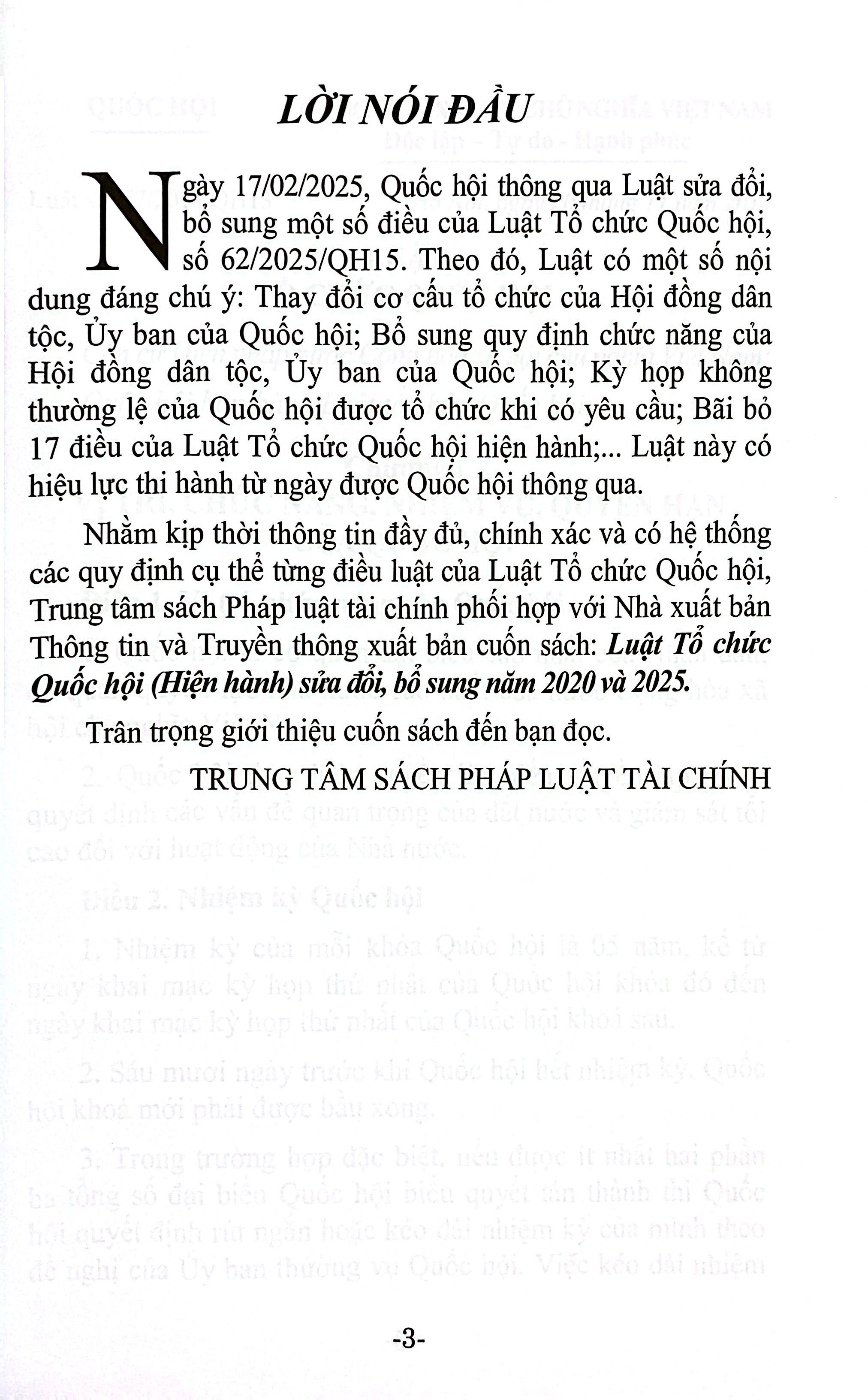 Luật Tổ Chức Quốc Hội (Hiện Hành) (Sửa Đổi, Bổ Sung Năm 2020 Và 2025) - Ảnh 4