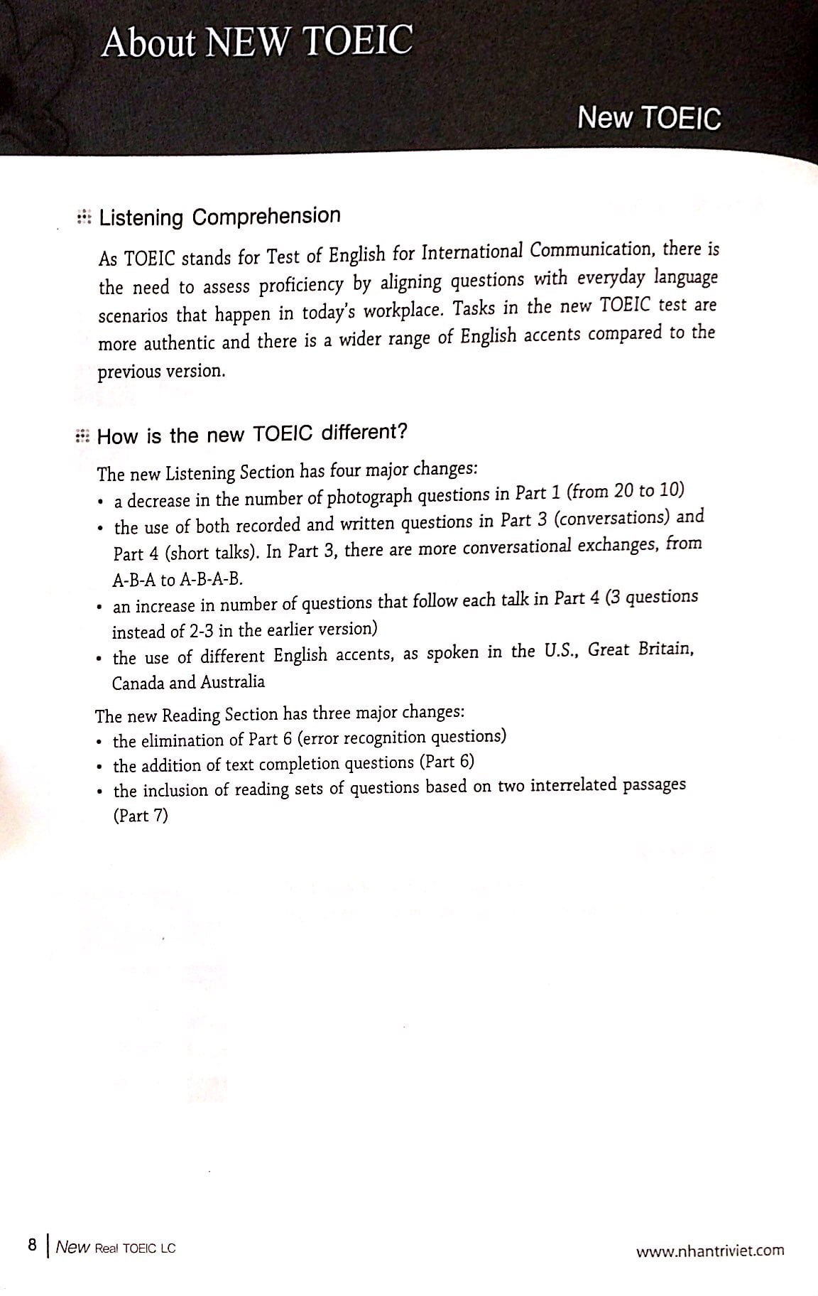 new longman new real toeic - actual tests for listening comprehension lc (+cd) - Ảnh 5