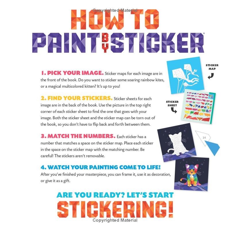 Paint by Sticker Kids: Rainbows Everywhere!: Create 10 Pictures One Sticker at a Time! - Ảnh 4
