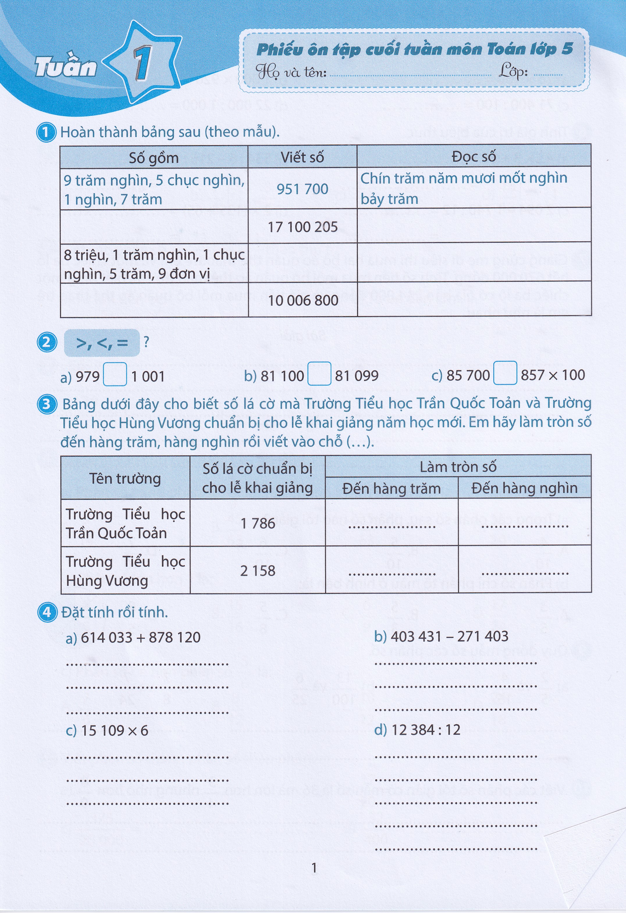 Phiếu Ôn Tập Cuối Tuần Môn Toán - Lớp 5 (Theo Sách Giáo Khoa Kết Nối Tri Thức Với Cuộc Sống) - Ảnh 3