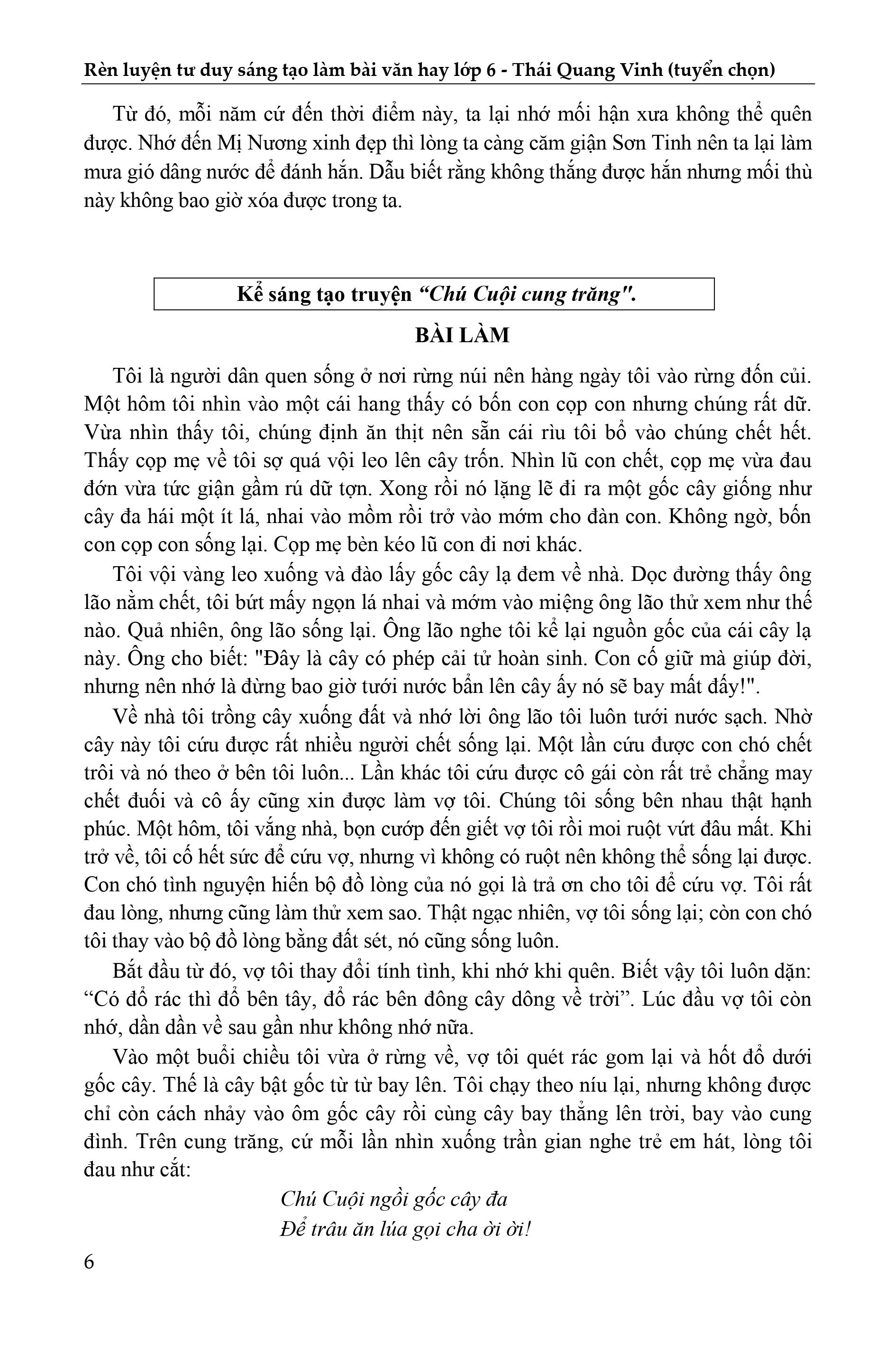 rèn luyện tư duy sáng tạo làm bài văn hay 6 (theo chương trình sách giáo khoa mới) - Ảnh 9