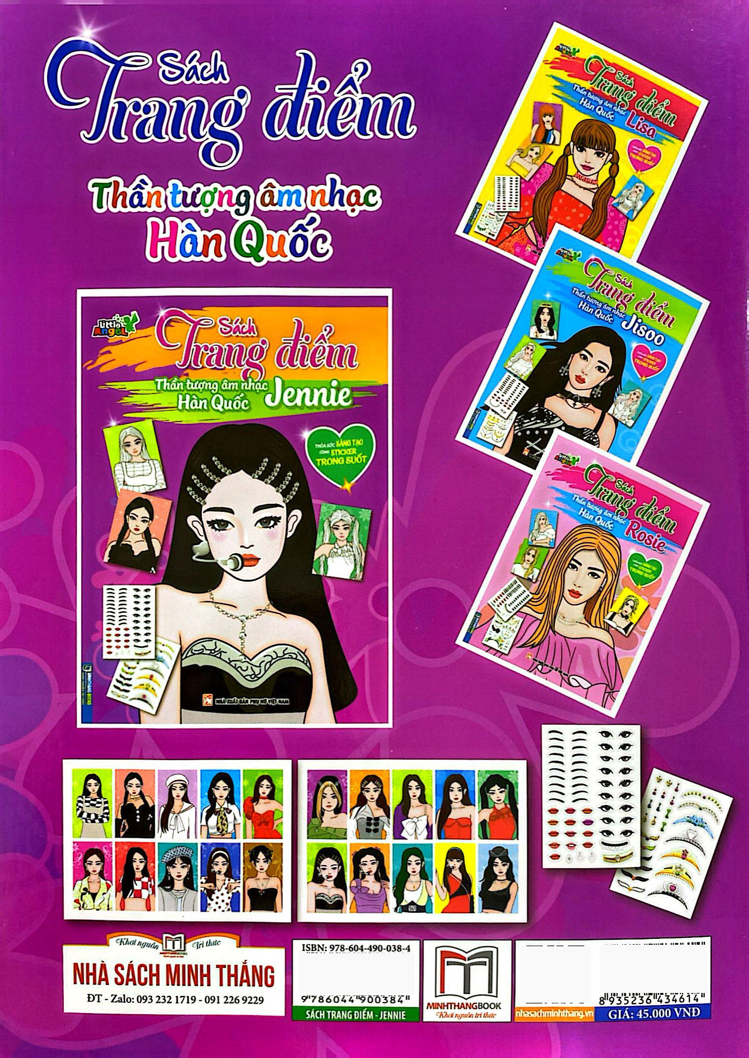 sách trang điểm thần tượng âm nhạc hàn quốc - jennie -thỏa sức sáng tạo cùng sticker trong suốt - Ảnh 12