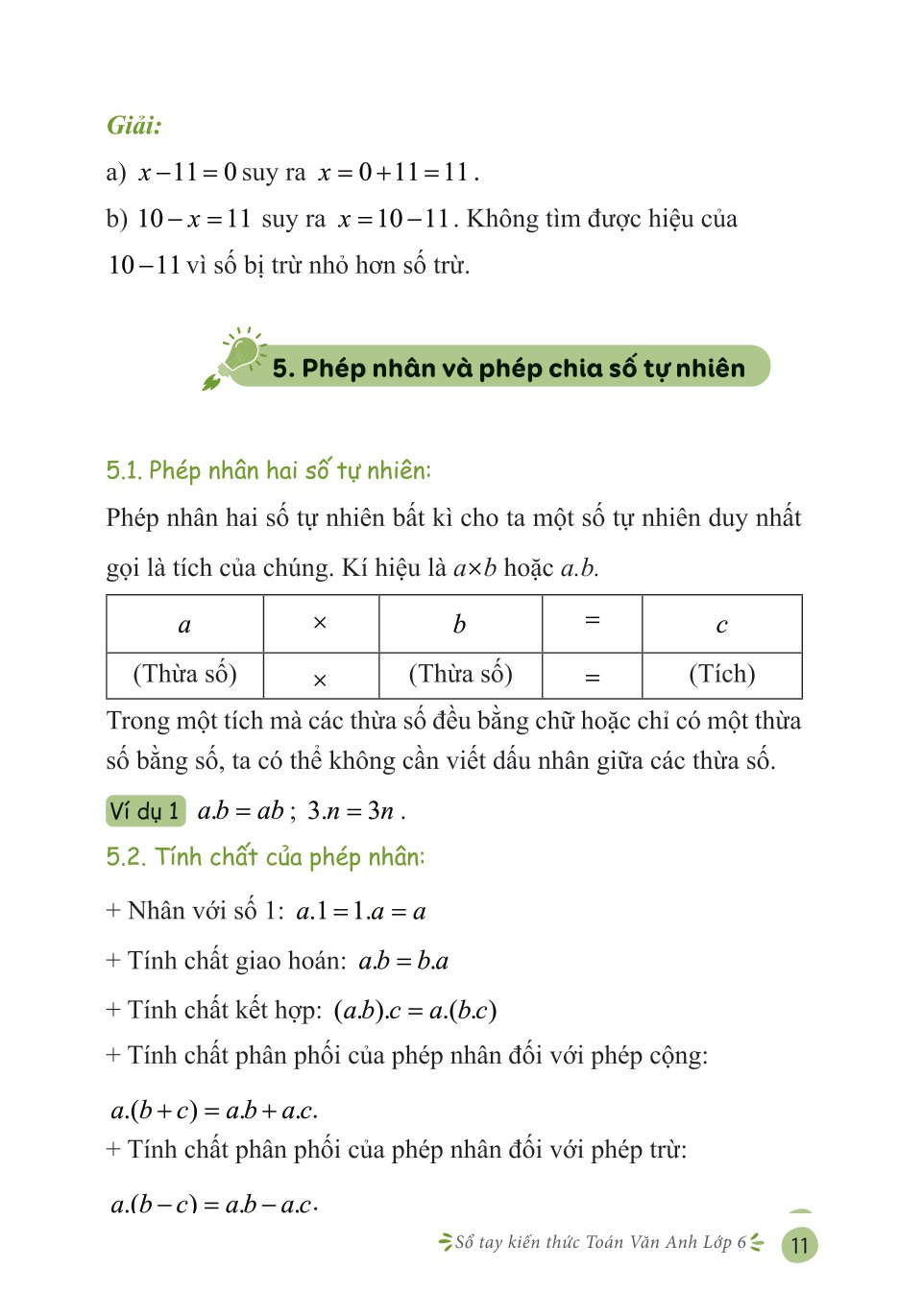 sổ tay kiến thức toán văn anh lớp 6 - Ảnh 12