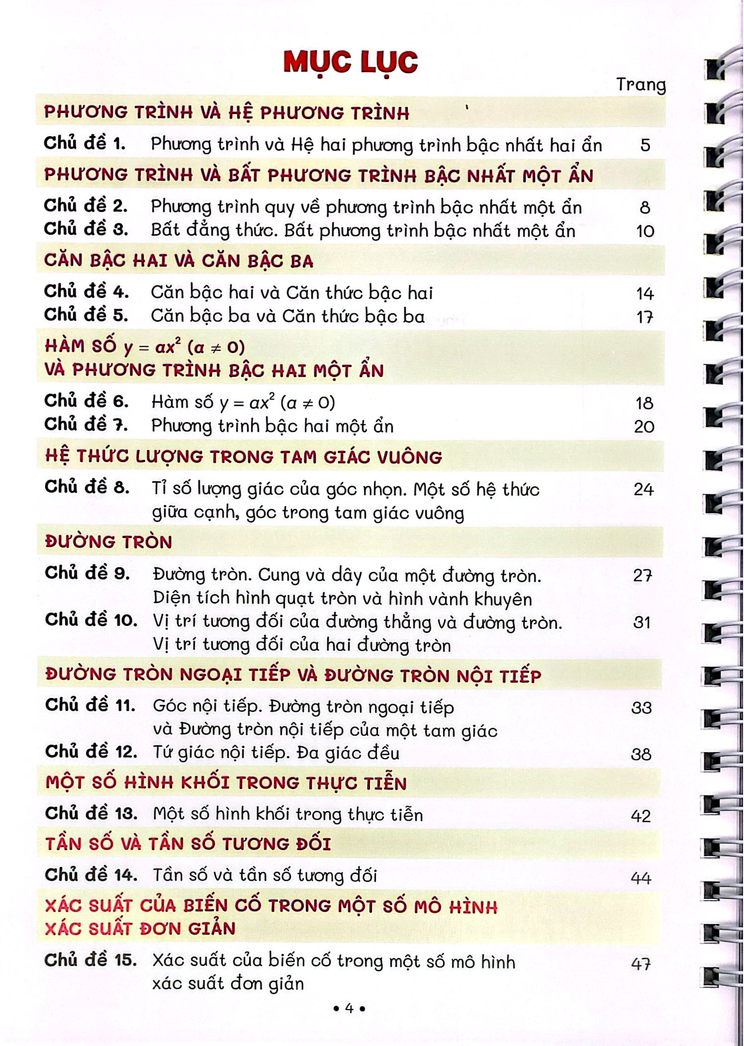 Sổ Tay Trọng Tâm Kiến Thức Toán 9 - Ảnh 4