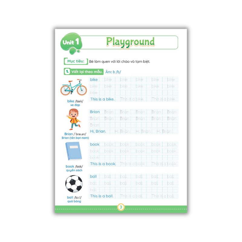 Tiếng Anh Lớp 1 - Notebook - Bài Tập Luyện Viết, Từ Vựng Và Ngữ Pháp - Ảnh 5