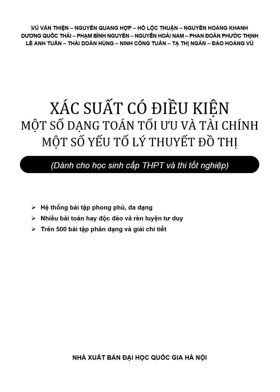 Xác Suất Có Điều Kiện - Một Số Dạng Toán Tối Ưu Tài Chính - Một Số Yếu Tố Lý Thuyết Đồ Thị - Ảnh 5